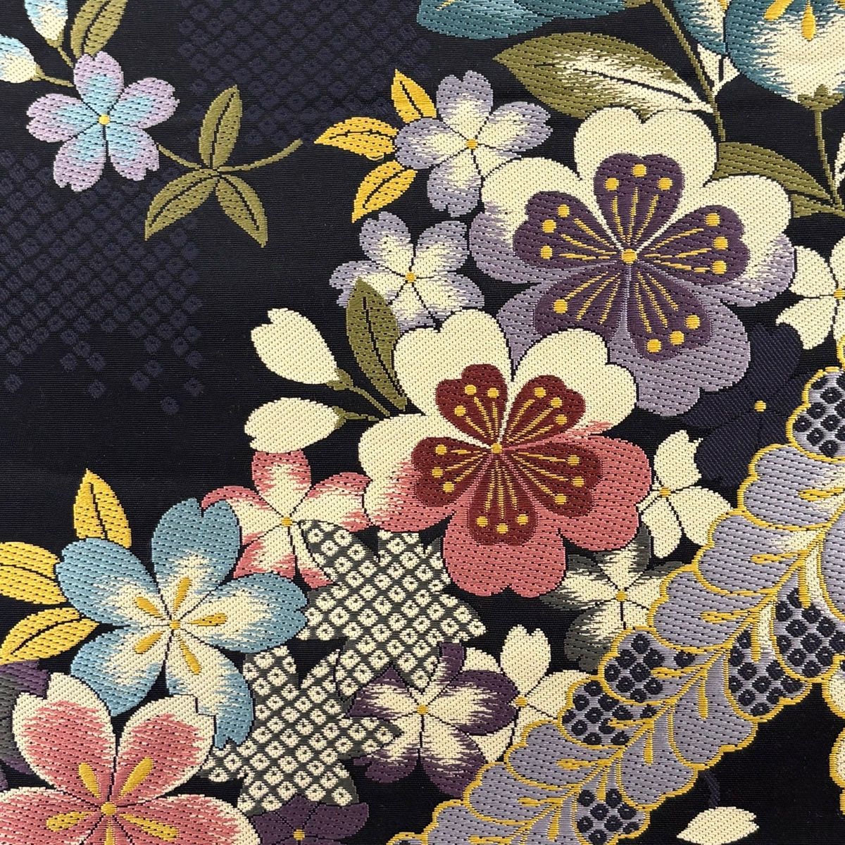 美品】 振袖 身丈161.5cm 裄丈65.5cm M 袷 袋帯フルセット 蝶 草花