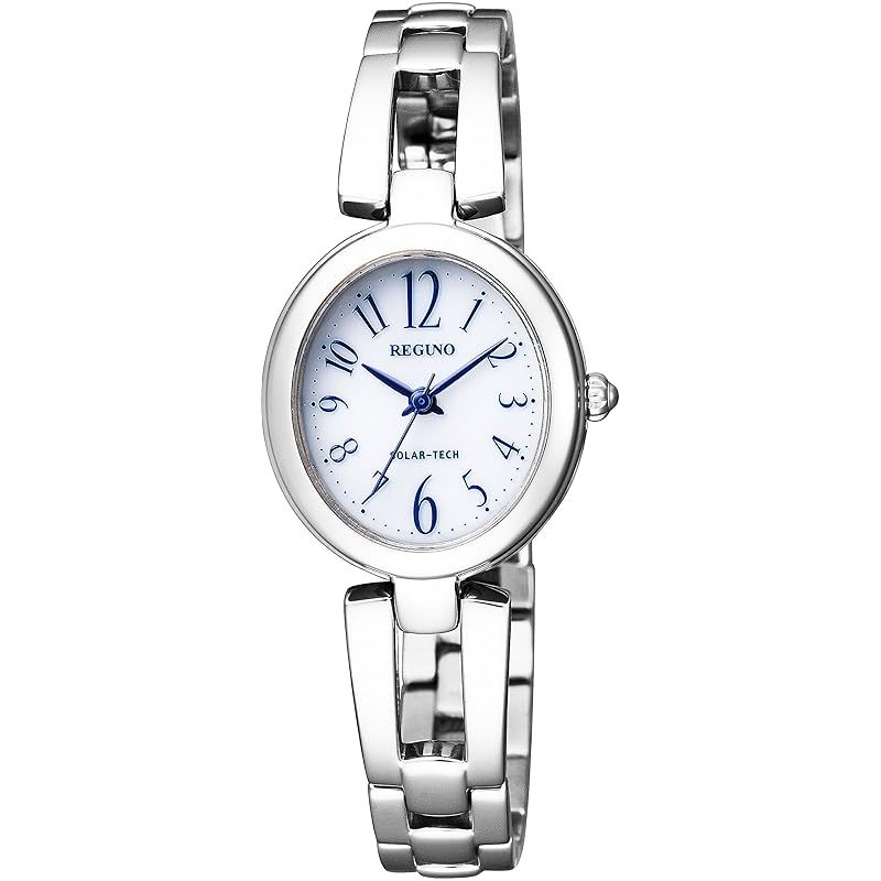 【新品】 [CITIZEN] 腕時計 REGUNO (ソーラー/防水/シンプル) KP1-616-13 ソーラーテック レディース カジュアル ビジネス ブレスレット オーバルケース 小さい 楕円 アナログ アラビア数字 秒針 ブルー シルバー 青 シチズン