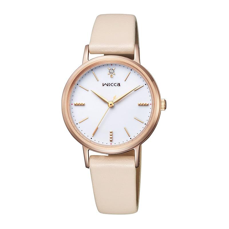 【新品】 [CITIZEN] ウィッカ wicca ソーラーテック ( ベージュ/ 革ベルト / 日常生活防水 / レディース ) KP5-166-10 #ときめく ダイヤ シチズン ギフトソーラー