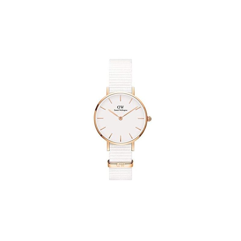 【新品】 ダニエル ウェリントン DANIEL WELLINGTON [PETITE] 腕時計 ファブリック (28mm, ホワイト/ローズゴールド/ホワイト) [並行輸入品]