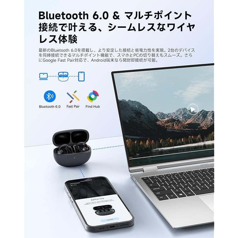 新品】 【VGP 2025 SUMMER 金賞】EarFun Clip イヤーカフ イヤホン