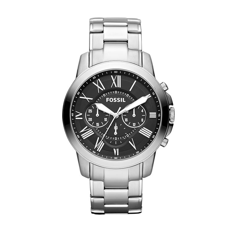 【新品】 Fossil レディース GRANT クロノグラフ ステンレススチールウォッチ、FS4736