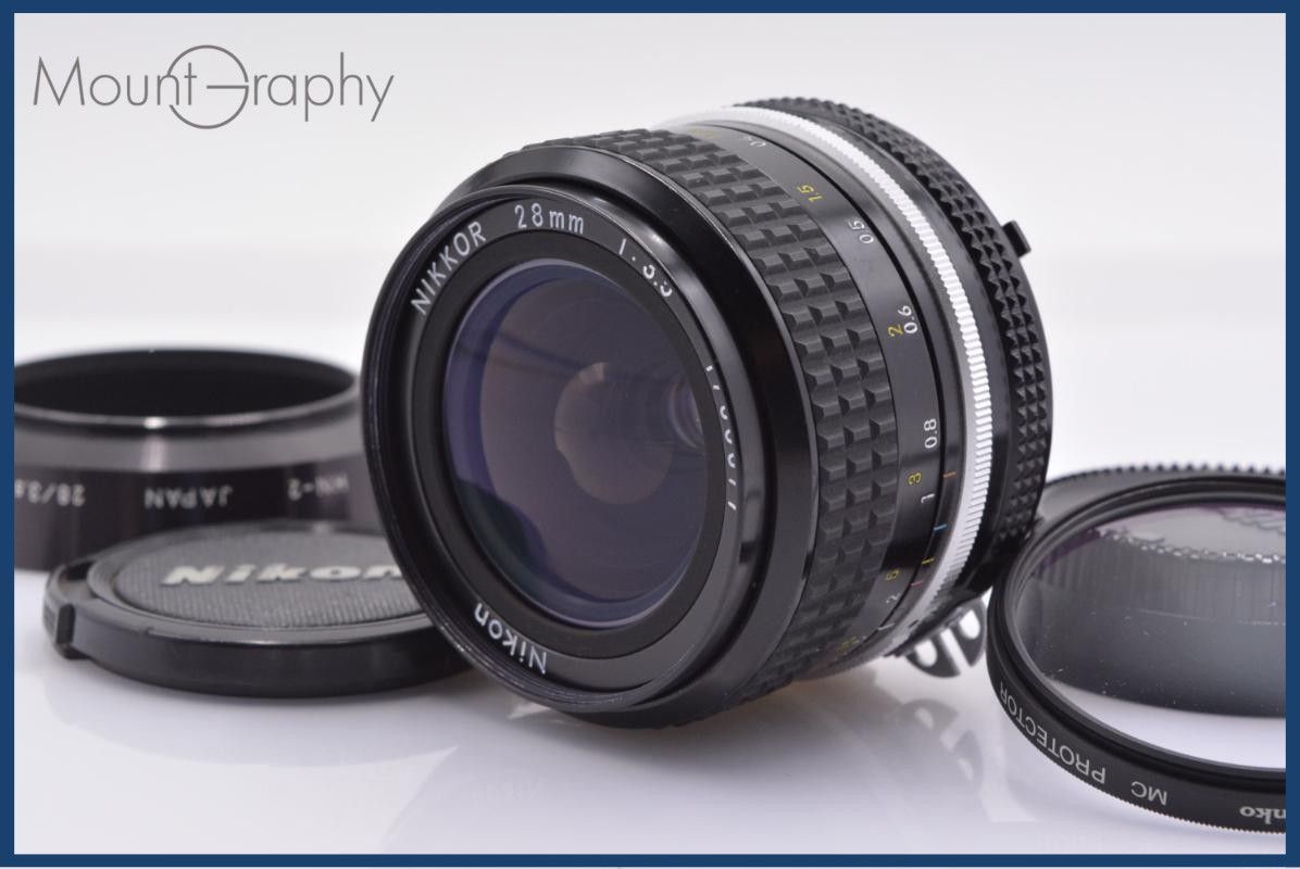 ニコン Nikon NIKKOR 28mm F3.5 Ai 前後キャップ&レンズフィルター&フード付 同梱無料 #yk8421 ニコン Nikon NIKKOR 28mm F3.5 Ai 前後キャップ&レンズフィルター