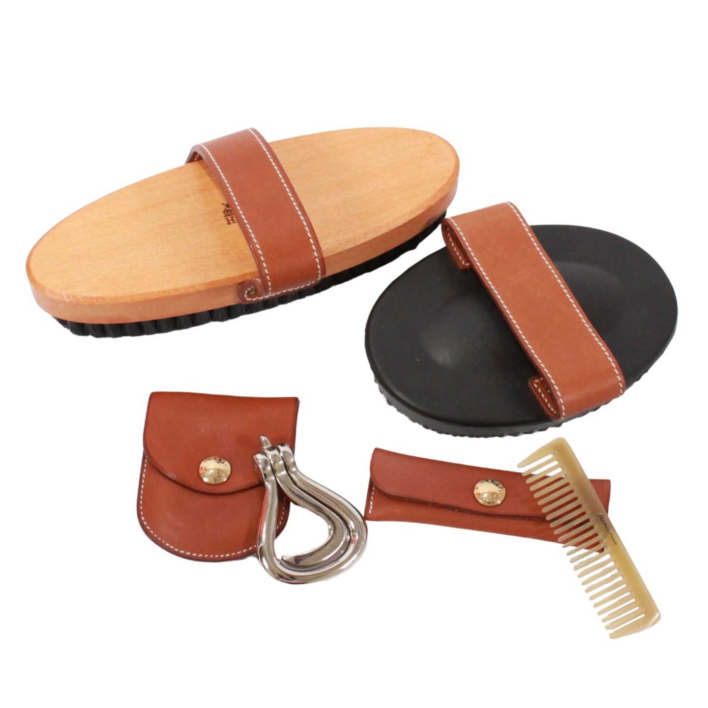 【新着】HERMES 馬具 グルーミング 4点セット 財布・小物(その他) ゴールド