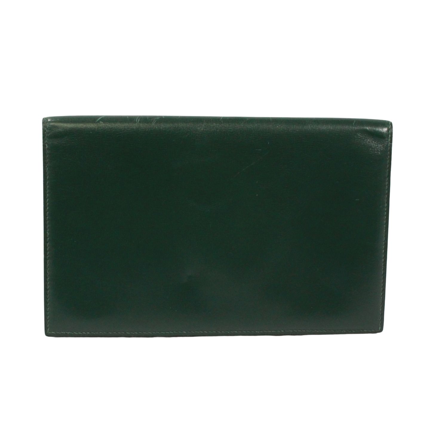 新着】HERMES 二つ折り ボックスカーフ グリーン 長財布 ゴールド