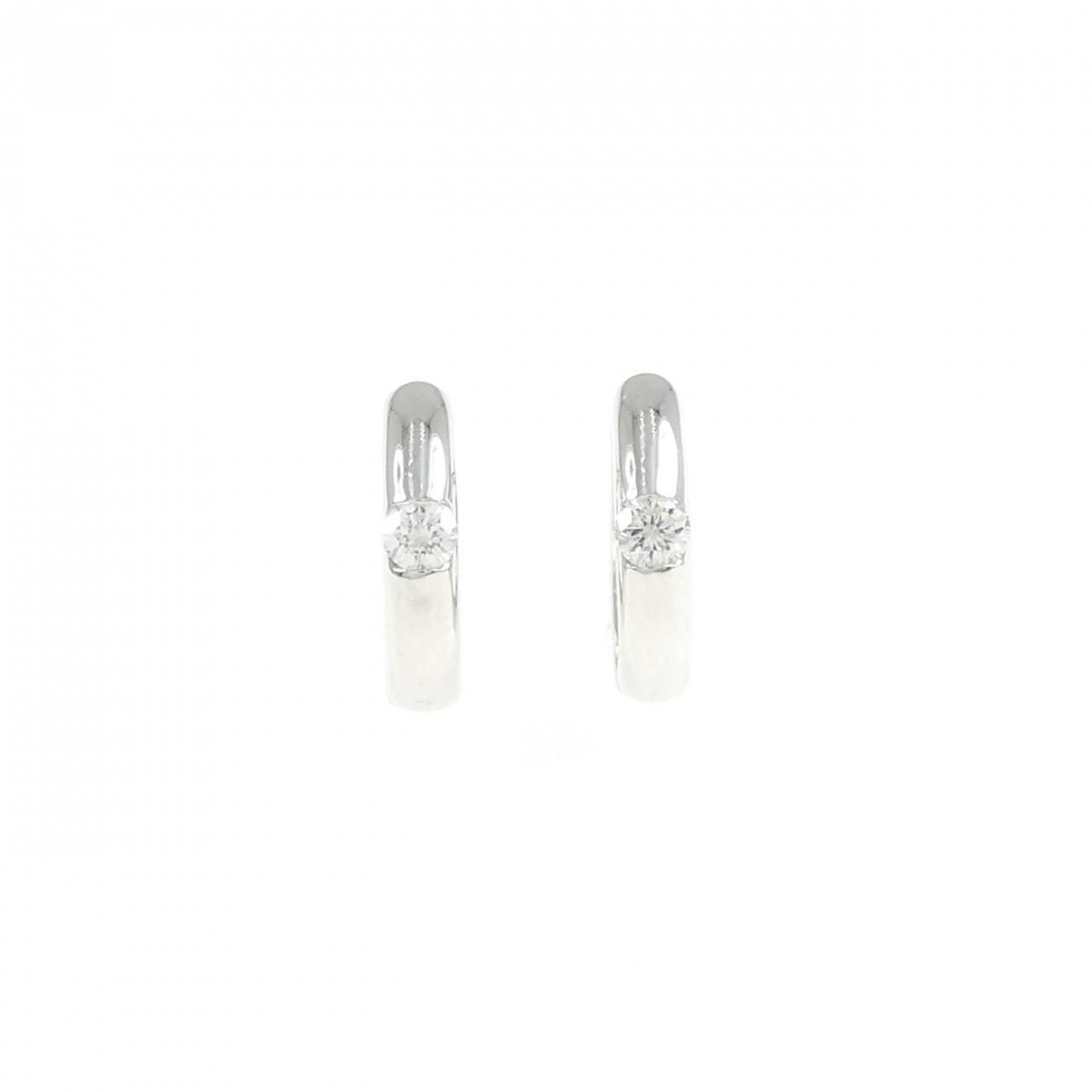 K18WG ダイヤモンド ピアス 0.12CT