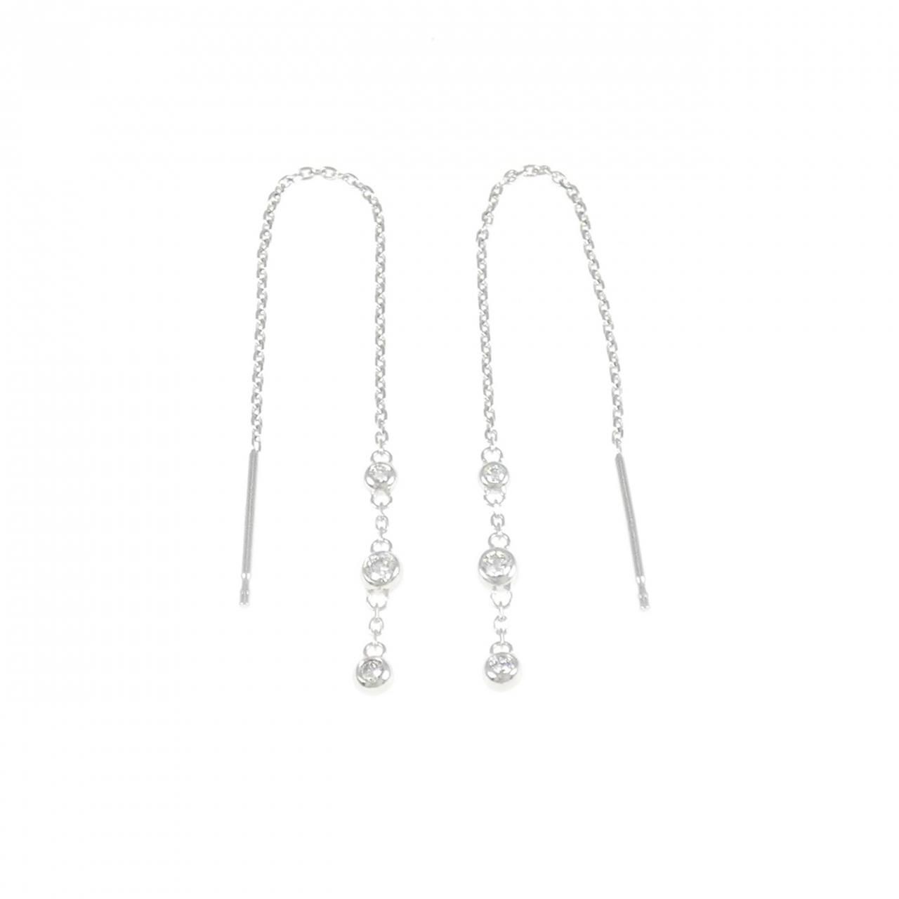 K18WG/K14WG ダイヤモンド ピアス 0.12CT