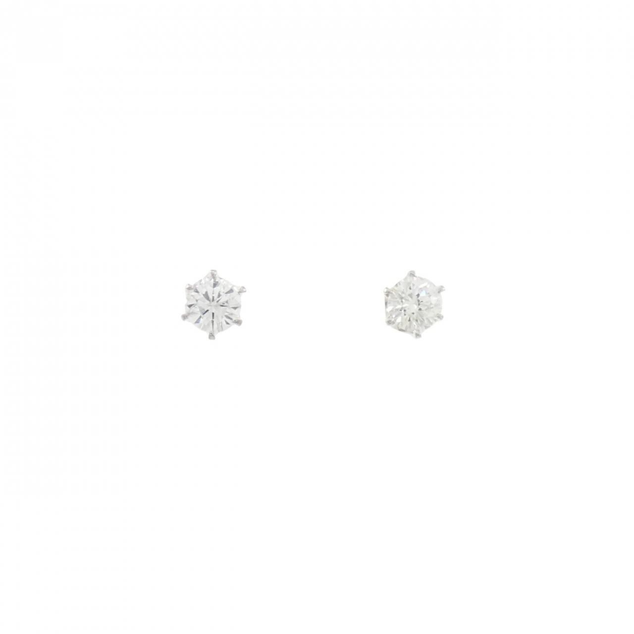 PT900 ソリティア ダイヤモンド ピアス 0.50CT