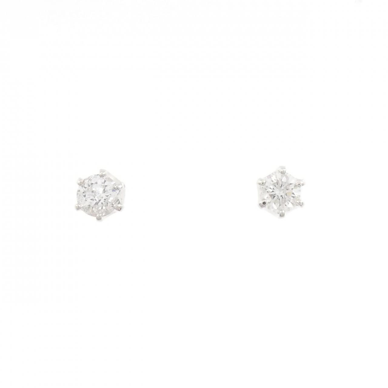 PT900 ソリティア ダイヤモンド ピアス 0.30CT