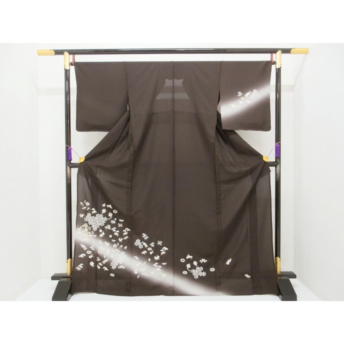 【未使用品】単衣　訪問着　刺繍加工ボカシ染