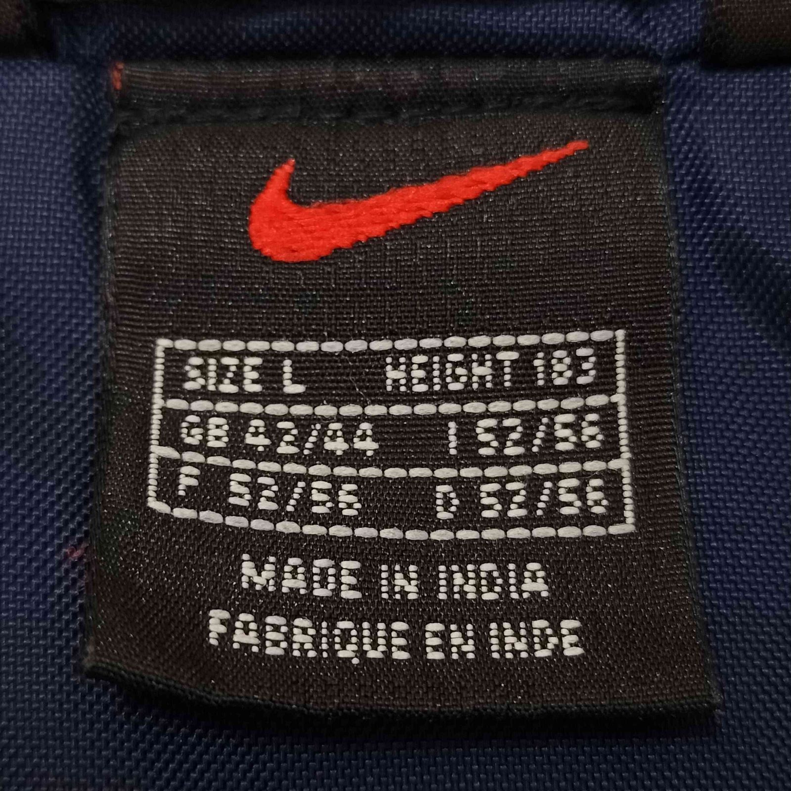 ナイキ NIKE 90s 赤黒タグ スウッシュ刺繍 バイカラー 中綿 ジップ 