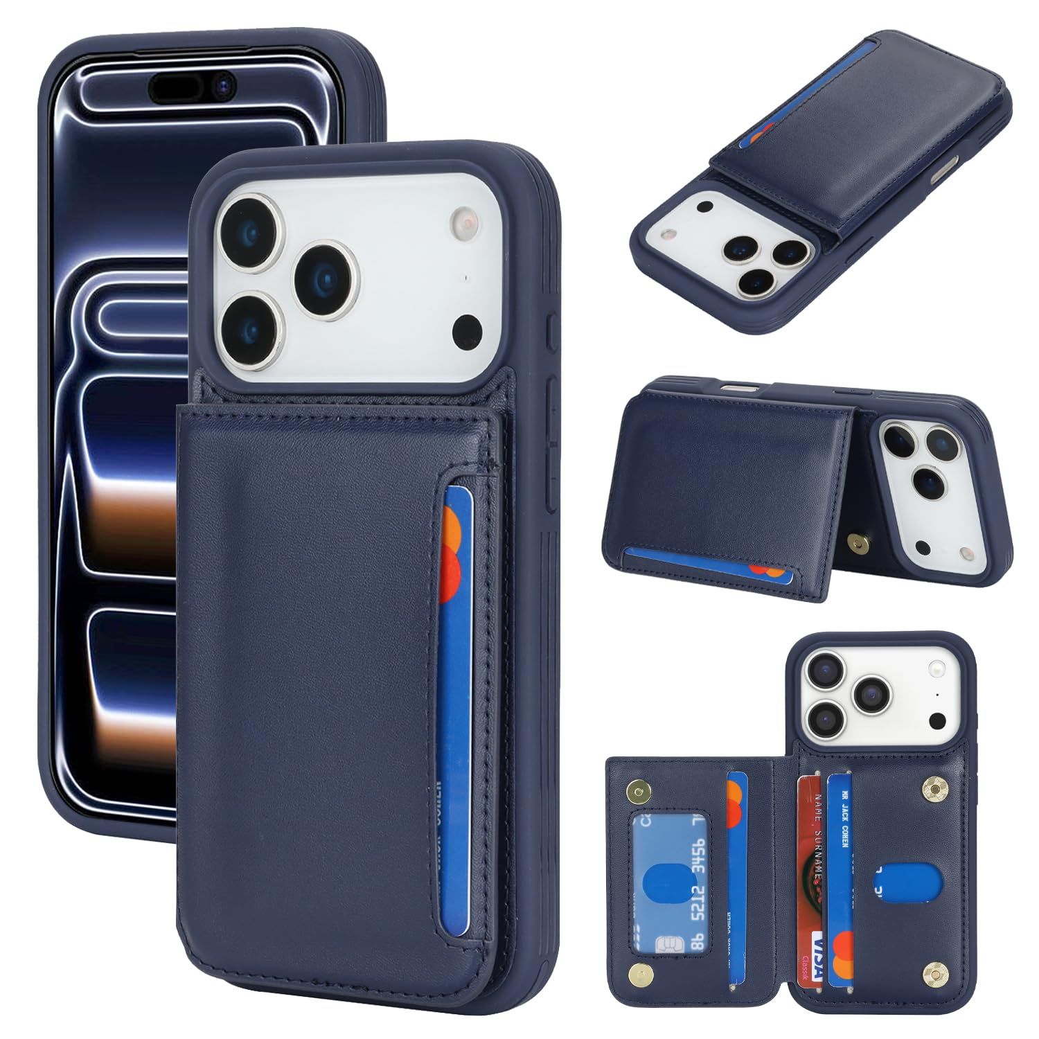 Brand New Sailortech for iPhone 17 Pro Back Case, Flip Type, IC Card Storage Cover, Wallet with Back Storage, Magnetic Clasp, Coin Purse, Wallet Type, Practical Horizontal Function, Dustproof for iPhone 17 Pro Case, Back Storage Cell Phone Cover [12 Colors to Choose From]