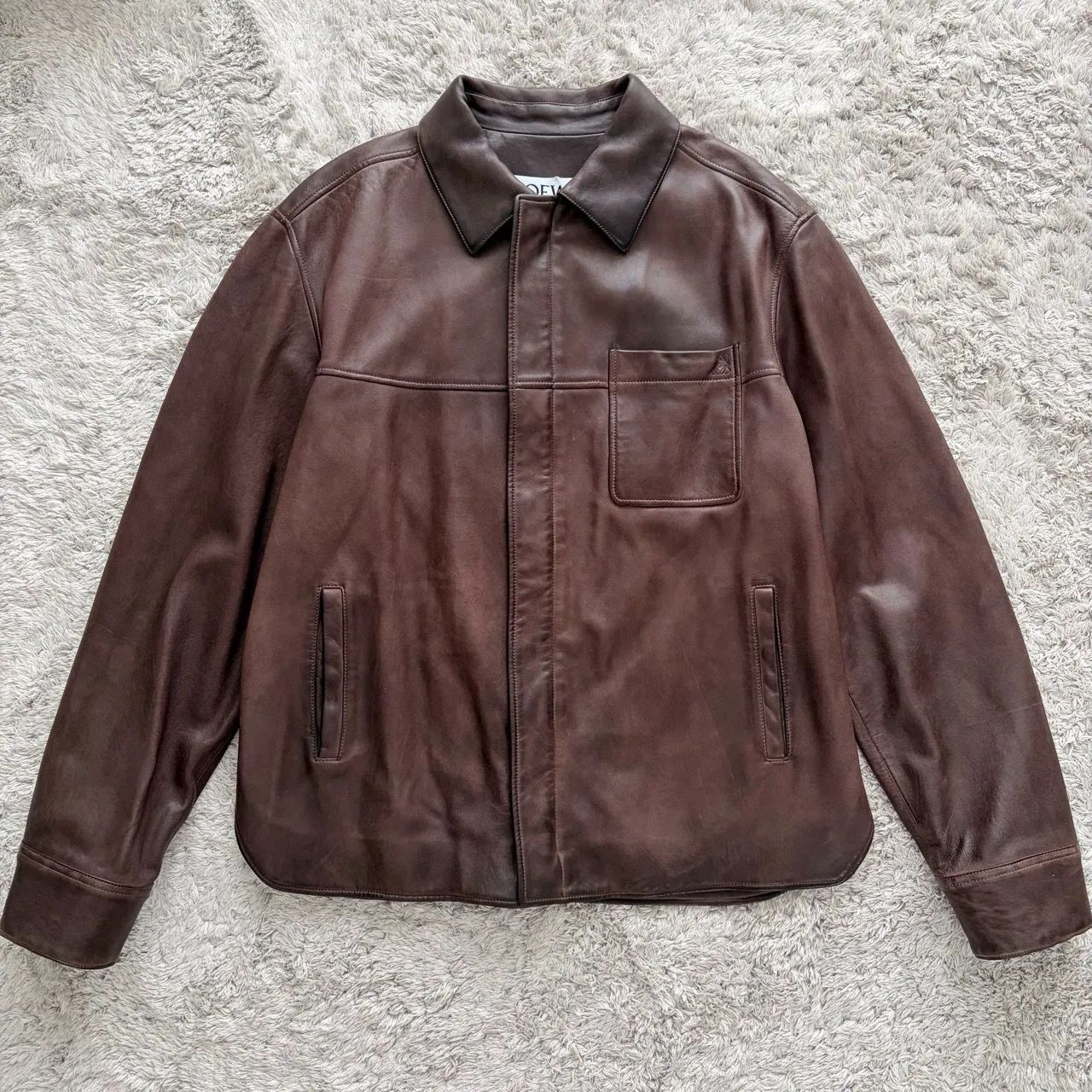 【新品/定価63.8万】LOEWE(ロエベ) レザーオーバーシャツ