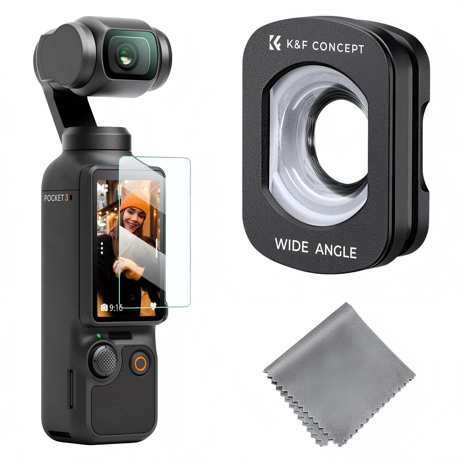K&F CONCEPT OSMO Pocket 3/4用 磁気式フィルター 広角レンズ 広角120