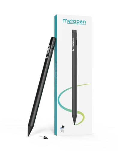 Metapen G1 タッチペン Chromebook用タッチペン 最大4096圧感 公式認証ペン 超高精度 誤作動防止 Type-C高速充電 替え芯付き メタペン USI スタイラス ペン USI 1.0 USI 2.0（対応機種: ASUS Chrommt