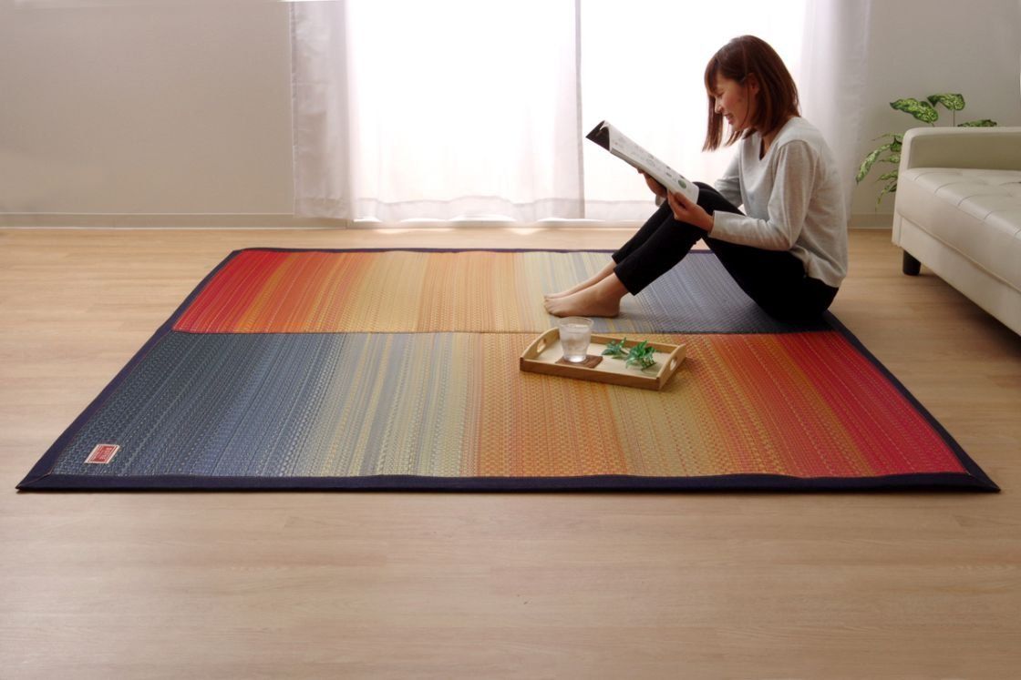 新品 イケヒコ い草ラグ 国産 日本製 ラグ カーペット 3畳 長方形 Fジョイ 約191×250cm レッド #1051300243904