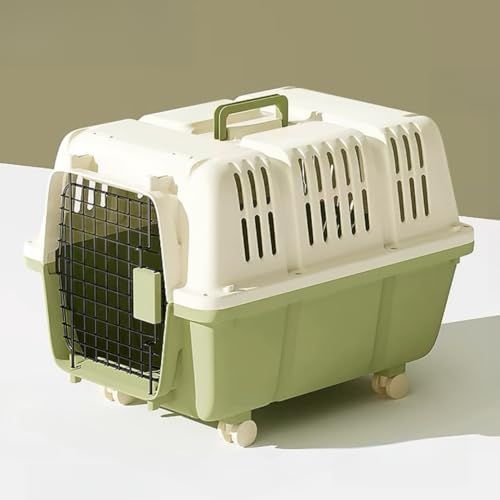 ペットキャリー クレート 中型犬~大型犬用 Lサイズ グリーン ハードキャリー 通気性良好 取っ手付き キャスター付き 幅45×奥行60×高さ47cm HKX07mt ペットキャリー クレート 中型犬~大型犬用 Lサイズ グリーン ハードキャリー 通気性良好 取っ手付き キャスター付き 幅45×奥行60×高さ47cm HKX07mt