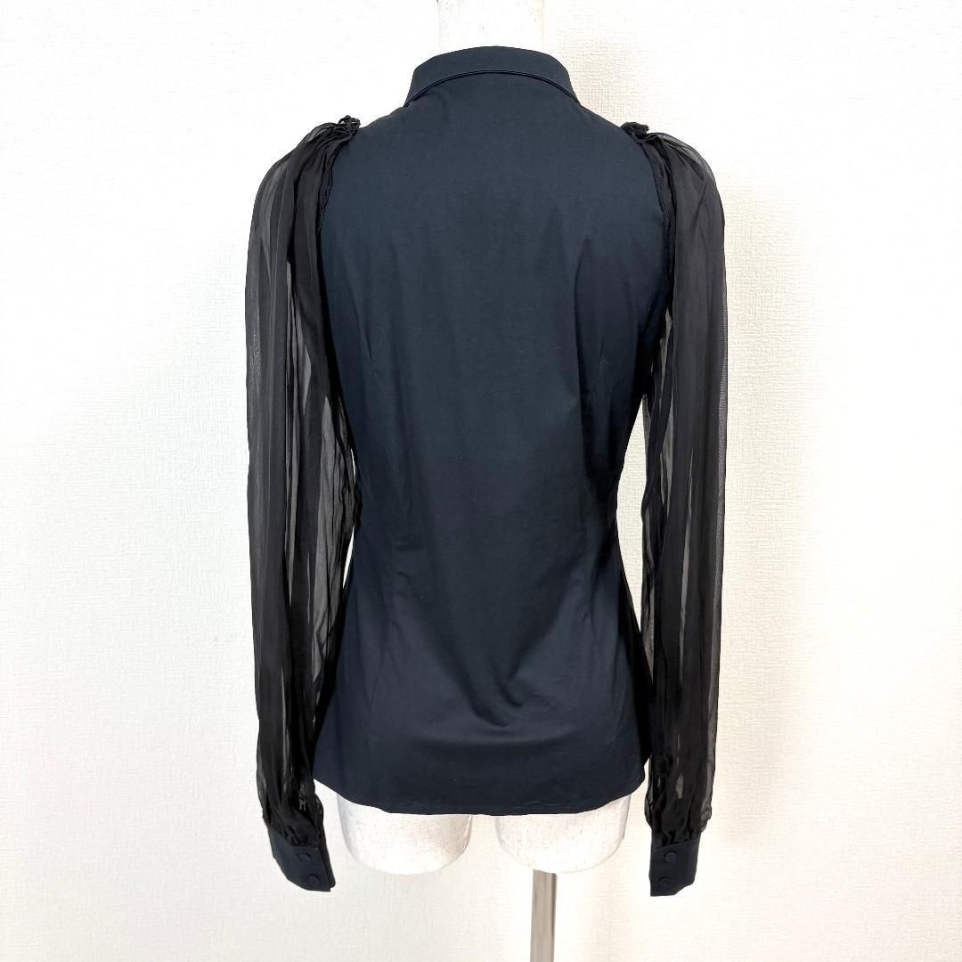 美品 alberta Ferretti 長袖ブラウス 肩腕シースルー 38 黒 - メルカリ