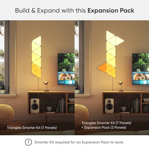 Nanoleaf Shapes スマートライトパネル ナノリーフ トライアングル 拡張パック 3点セット 追加パネル 音楽連動 リズムモジュール内蔵 WiFi直結 1680万色 RGBCW Alexa Google Home対応 ゲーム 光る壁飾り インテmt
