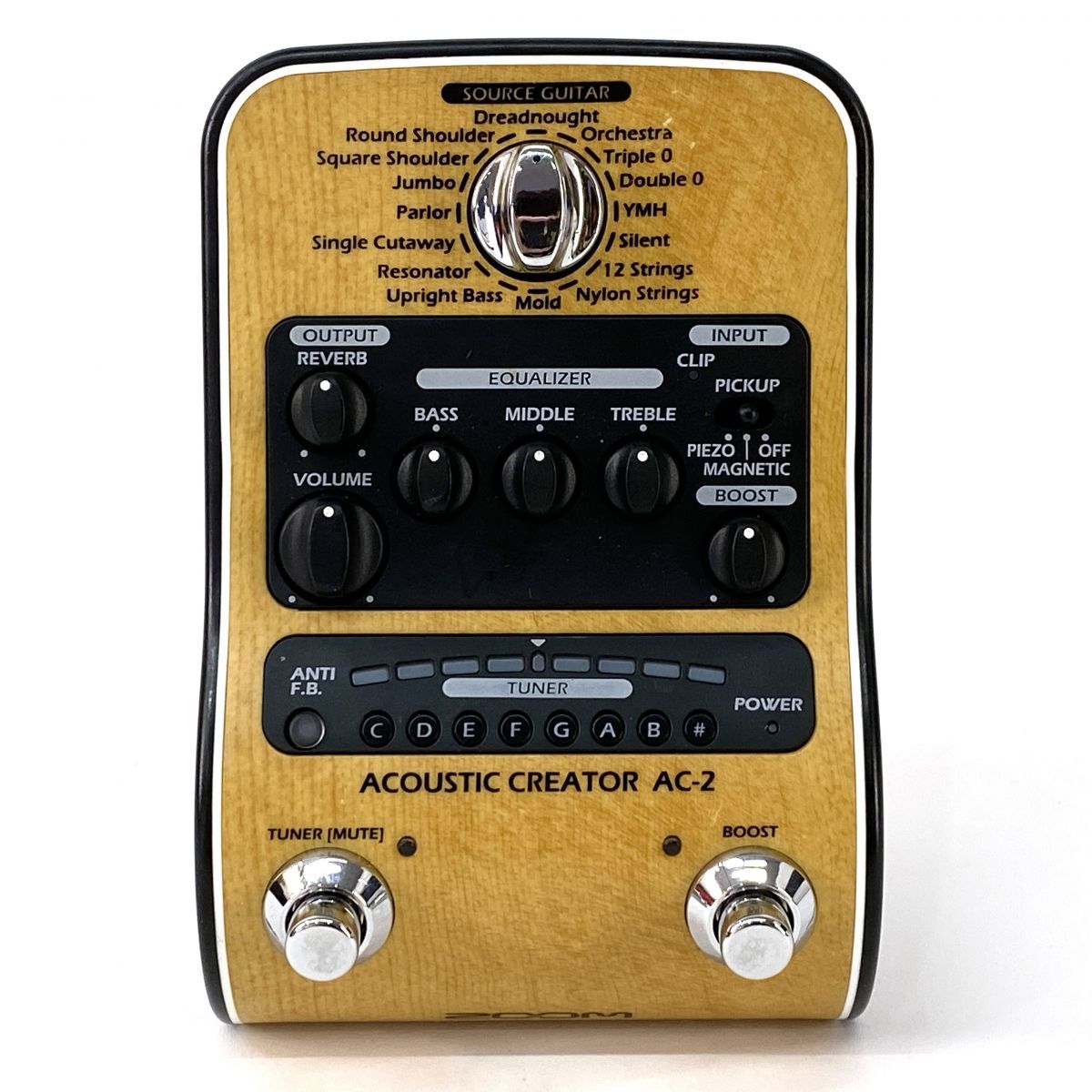 ZOOM ズーム AC-2 アコギ用 アコースティックギター用 エフェクター マルチエフェクター ※中古