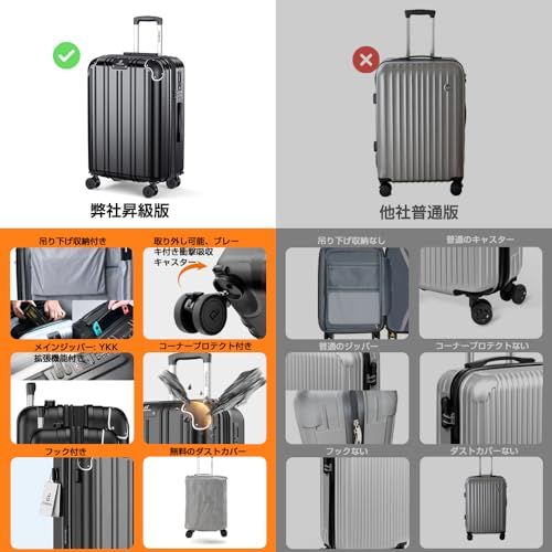 [Globetrek] スーツケース 機内持ち込み Sサイズ 拡張機能付き ブレーキ付きキャスター TSAロック搭載 40L キャリーケース 出張 旅行 1?3泊mt