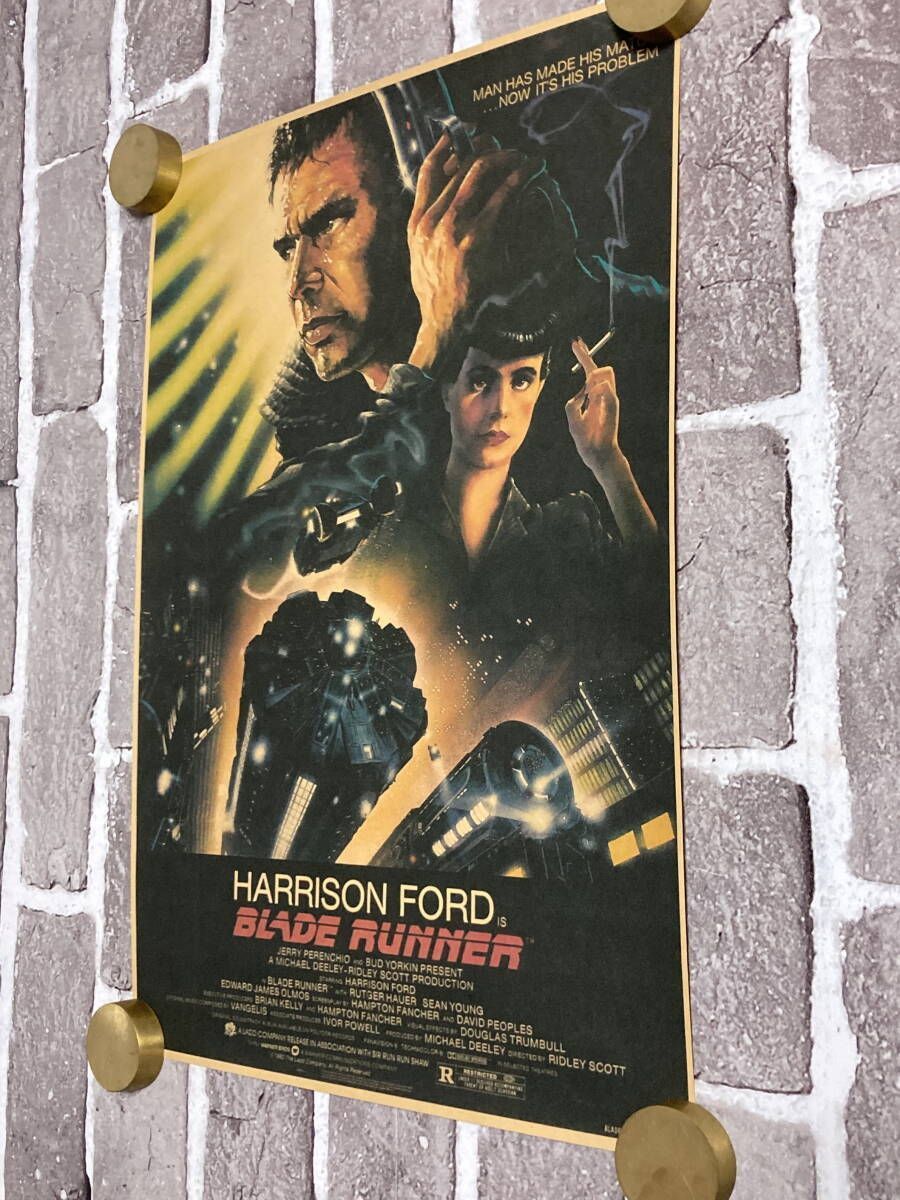 ブレードランナー イタリア版 ビンテージ ポスター 希少 ハリソンフォード クラフト紙製 映画ポスター ブレードランナー （ハリソン・フォード