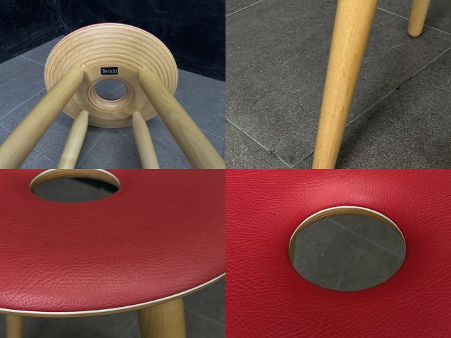 美品 天童木工 リングスツール 【中古】Tendo 加藤徳吉 丸椅子 チェア