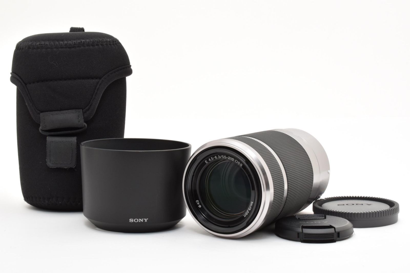 ★極上品★ ソニー SONY E 55-210mm F4.5-6.3 OSS SEL55210 シルバー HAKUBAレンズケース付き ARYM6110 #66