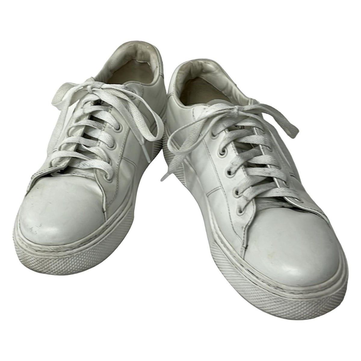 PRADA(プラダ) スニーカー 37.5 - 白 レザー - メルカリ