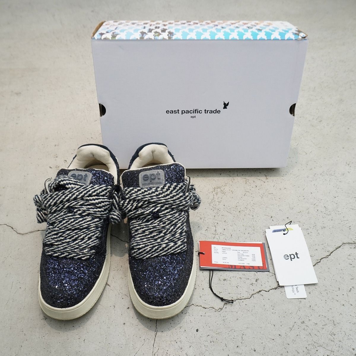 MASU エーエスユー × EPT イーピーティー DREAM FAT SNEAKERS NAVY 