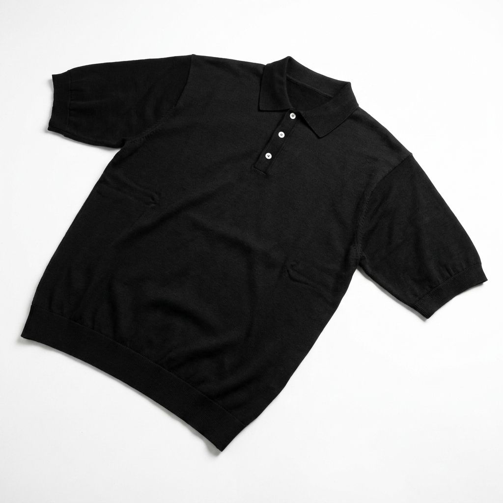 UNITED ARROWS ユナイテッドアローズ ニットポロシャツ L ブラック