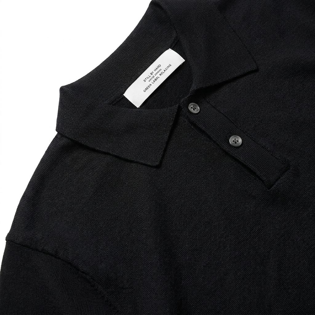 UNITED ARROWS ユナイテッドアローズ ニットポロシャツ L ブラック