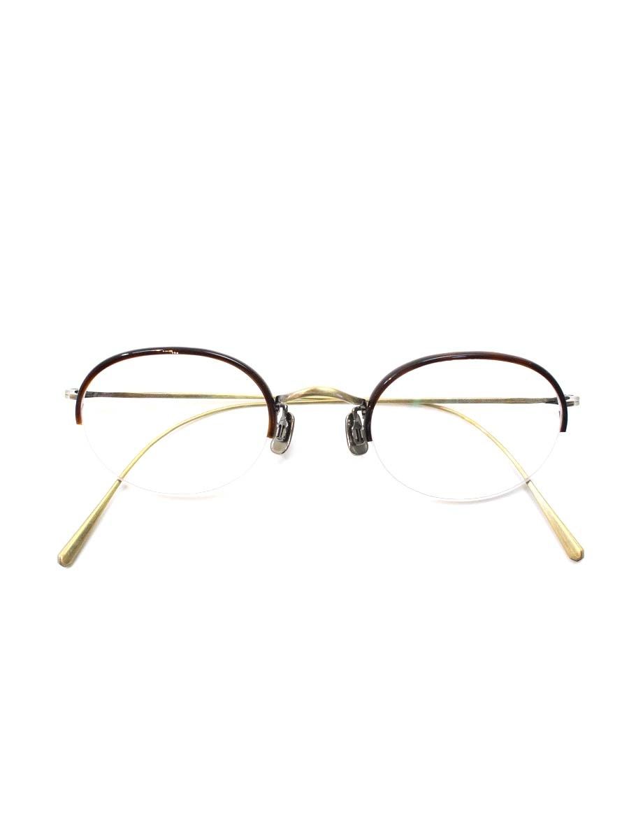 アイヴァン7285 1003 メガネ EV DEMI2/ANTIQUE GOLD コンビフレーム ナイロール オーバルシェイプ ITS6NHDIFL9B
