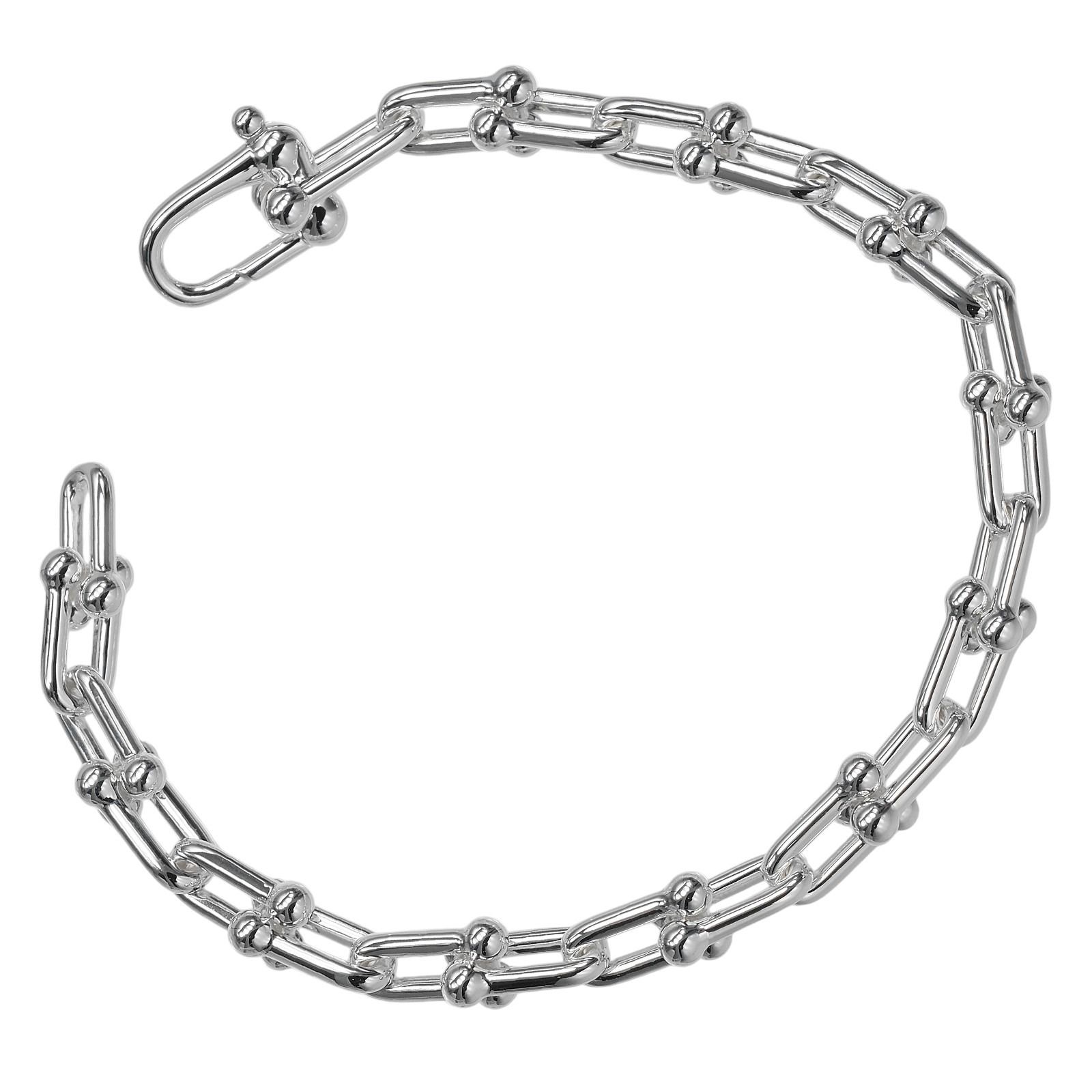 【TIFFANY&Co.】ティファニー ハードウェア スモールリンク 腕周り約15.3cm シルバー925 レディース 16.7g ブレスレット