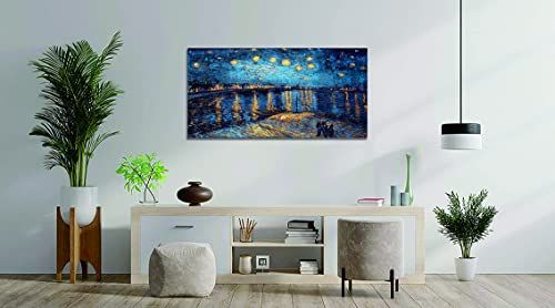 絵画 星月夜 ゴッホ ポスター 装飾画 ゴッホ 複製画 キャンバス 部屋飾り 壁の絵 壁掛け ソファの背景木枠付きの完成品(40x80cm x1Pcs) 国内発送 絵画 星月夜 ゴッホ ポスター 装飾画 ゴッホ 複製画 キャンバス 部屋飾り 壁の絵 壁掛け ソファの背景木枠付きの完成品(40x80cm x1Pcs) 国内発送
