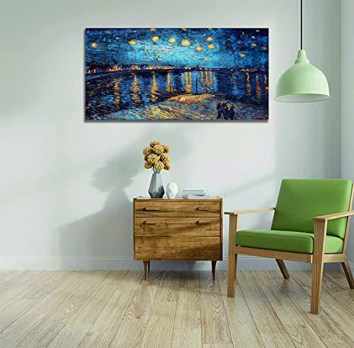 絵画 星月夜 ゴッホ ポスター 装飾画 ゴッホ 複製画 キャンバス 部屋飾り 壁の絵 壁掛け ソファの背景木枠付きの完成品(40x80cm x1Pcs) 国内発送 絵画 星月夜 ゴッホ ポスター 装飾画 ゴッホ 複製画 キャンバス 部屋飾り 壁の絵 壁掛け ソファの背景木枠付きの完成品(40x80cm x1Pcs) 国内発送