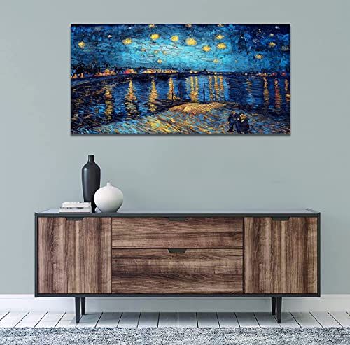 絵画 星月夜 ゴッホ ポスター 装飾画 ゴッホ 複製画 キャンバス 部屋飾り 壁の絵 壁掛け ソファの背景木枠付きの完成品(40x80cm x1Pcs) 国内発送 絵画 星月夜 ゴッホ ポスター 装飾画 ゴッホ 複製画 キャンバス 部屋飾り 壁の絵 壁掛け ソファの背景木枠付きの完成品(40x80cm x1Pcs) 国内発送