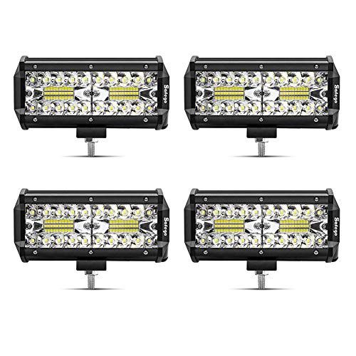 Safego ワークライト 120W LED 作業灯 ワークライト 狭角30度タイプ 40連LED 7インチ 車外灯 農業機械 12V 24V兼用 汎用 防水・防塵・耐震・長寿命 ホワイト 6000K 9600LM 4個入 国内発送