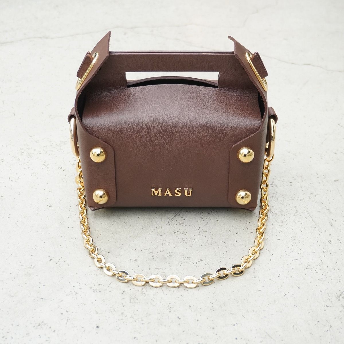 美品 26SS MASU エムエーエスユー LEATHER CAKE BAG レザー ケーキ