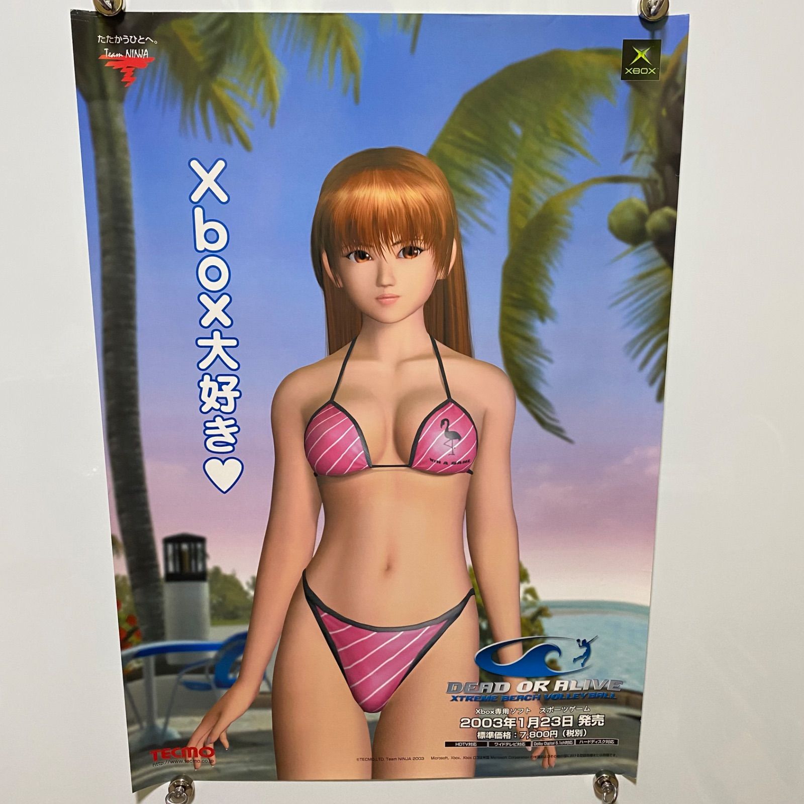 DOA デッドオアアライブ かすみ ゲーム販促B2ポスター 2003年 Xbox