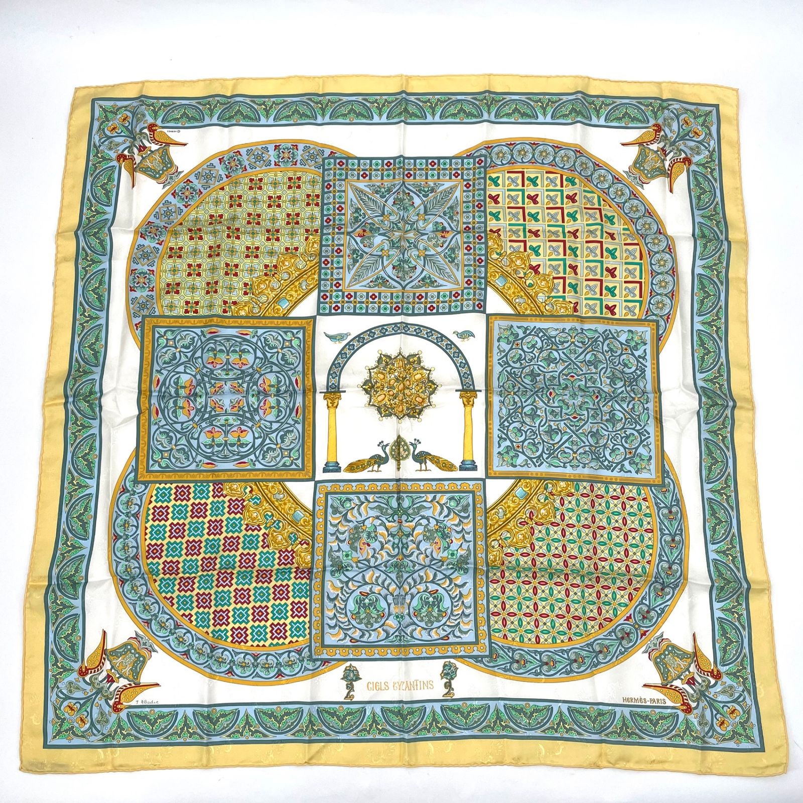 極美品 HERMES エルメス スカーフ カレ90 CIELS BYZANTINS ビザンチン