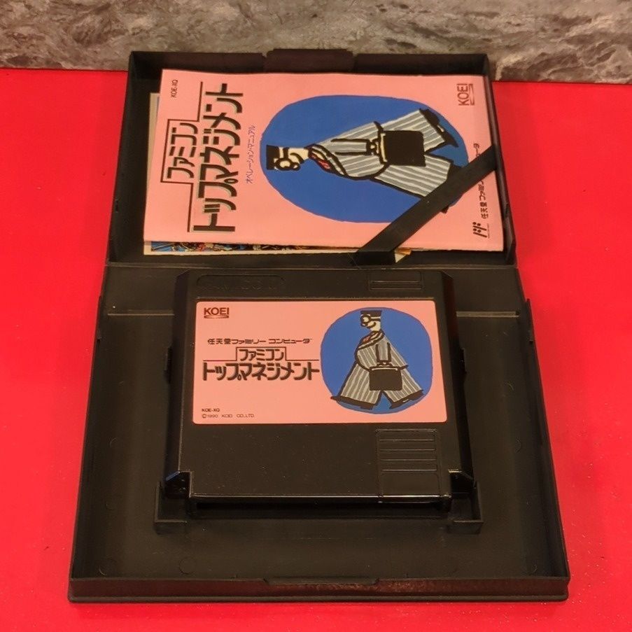 ファミコン トップマネジメント コーエー ファミコンソフト はがき・箱