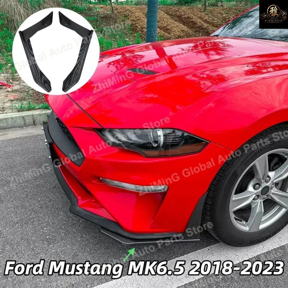 2018-2023年式フォード マスタング MK6.5用 フロントバンパー下部コーナーアングルスポイラー装飾改造自動車アクセサリー グロスブラック