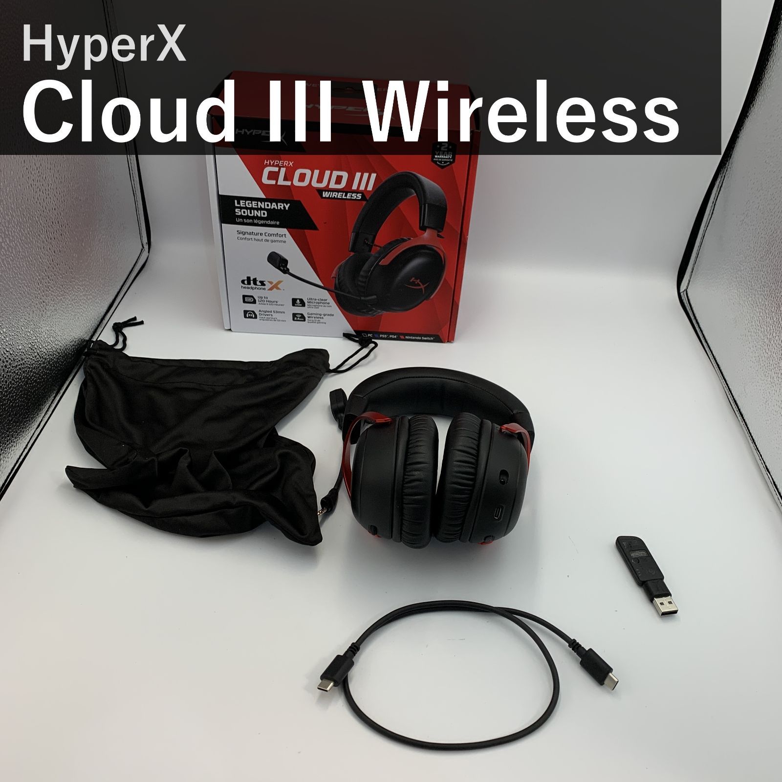 ハイパーエックス HyperX Cloud III ワイヤレス ゲーミングヘッドセット 77Z46AA ブラックレッド DTS Headphone:X 空間オーディオ 53mmドライバー 最大120時間 PS5 PS4 Xbox Switch対応 国内正規品