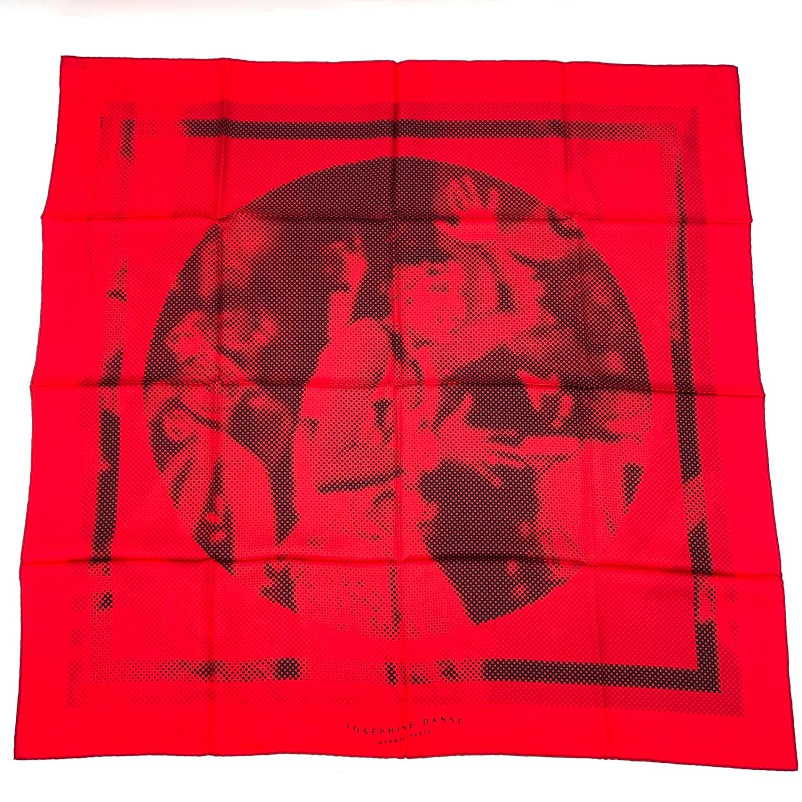 新品同様 HERMES エルメス カレ90 JOSEPHINE DANCE スカーフ レッド シルク