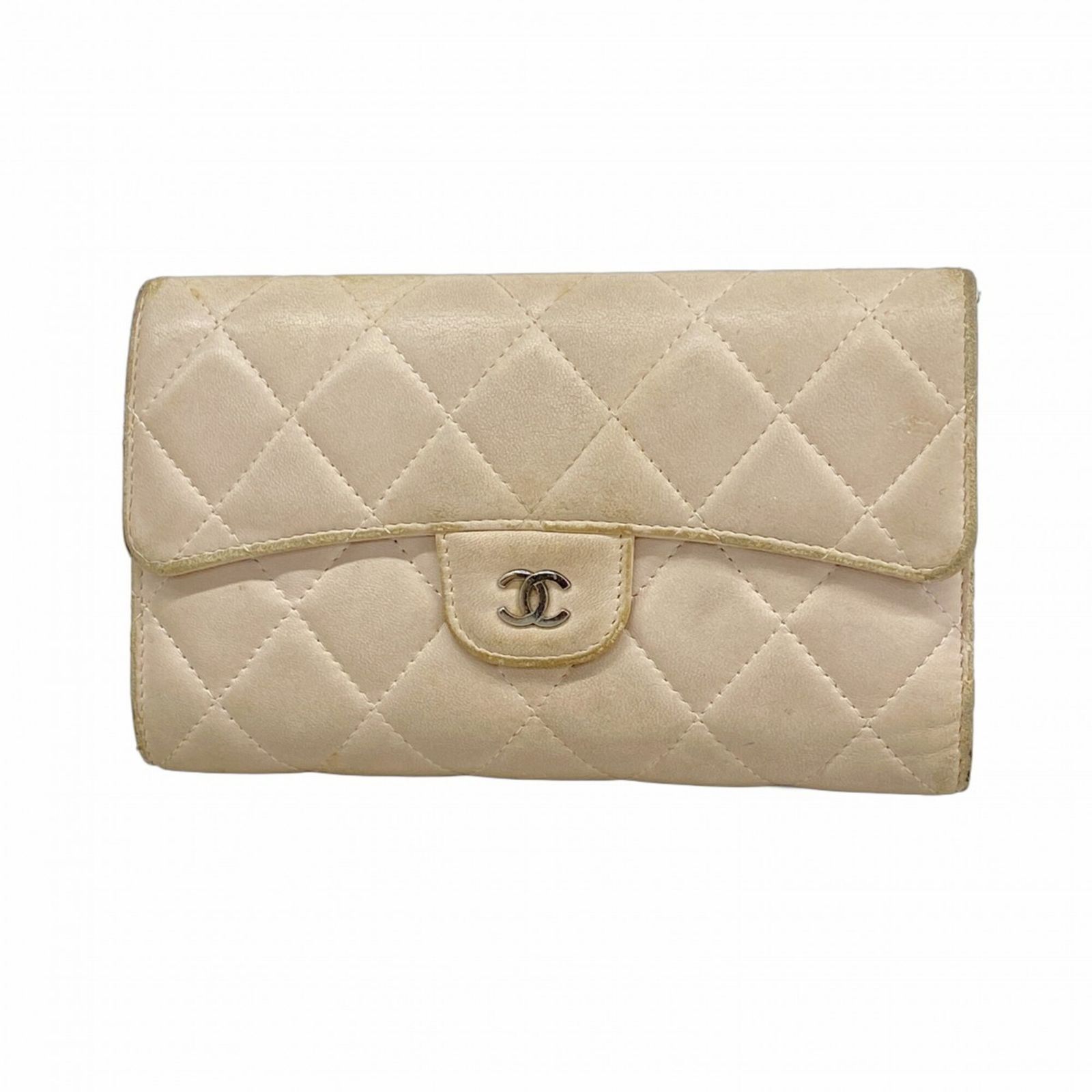 シャネル(Chanel) シャネル 三つ折り長財布 マトラッセ ラムスキン