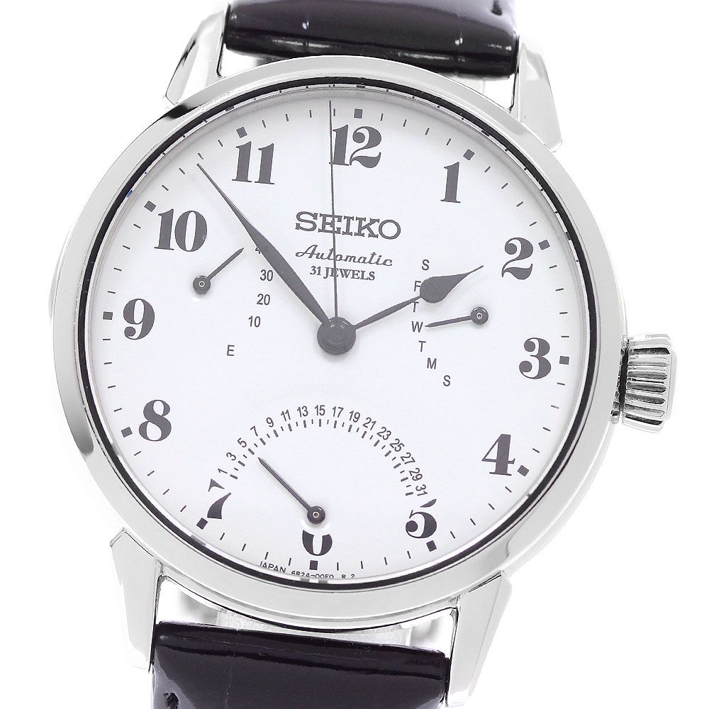 セイコー SEIKO SARD007/6R24-00E0 プレサージュ 琺瑯文字盤 パワーリザーブ デイデイト 自動巻き メンズ 良品 箱・保証書付き_960806