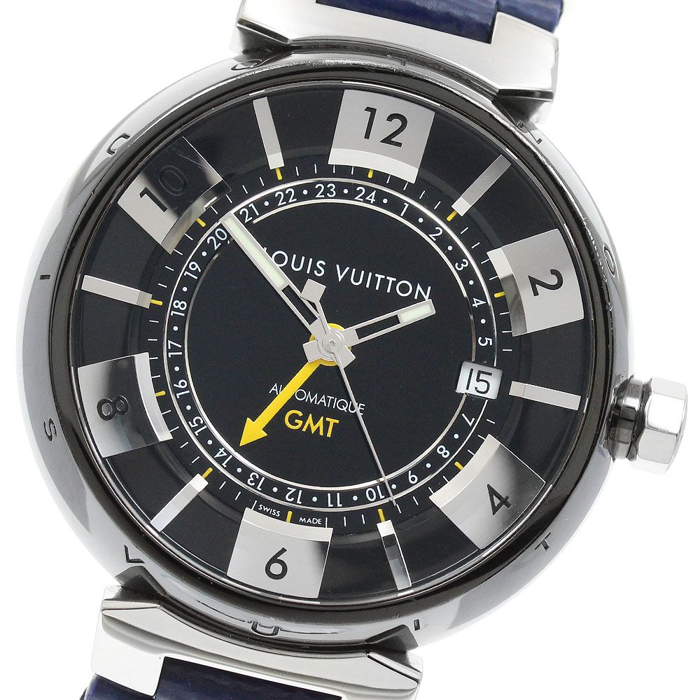 ルイ・ヴィトン LOUIS VUITTON Q113K タンブールインブラック GMT デイト 自動巻き メンズ _950765