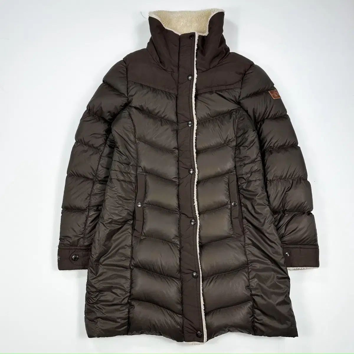 (レディース Mサイズ) THE NORTH FACE ザノースフェイス レディース グースダウン ハイネック ダウンジャケット ロング丈 ブラウン
