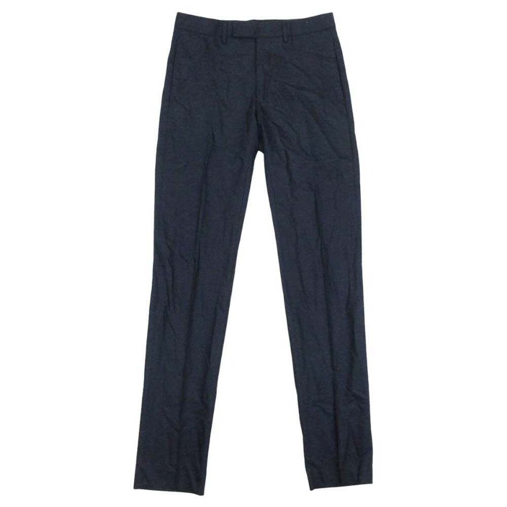 未使用 DIOR ディオール ノータック スラックス パンツ サマーウール カシミヤ テーパードパンツ トラウザー 44C 紺 ネイビー メンズ 古着 中古 USED